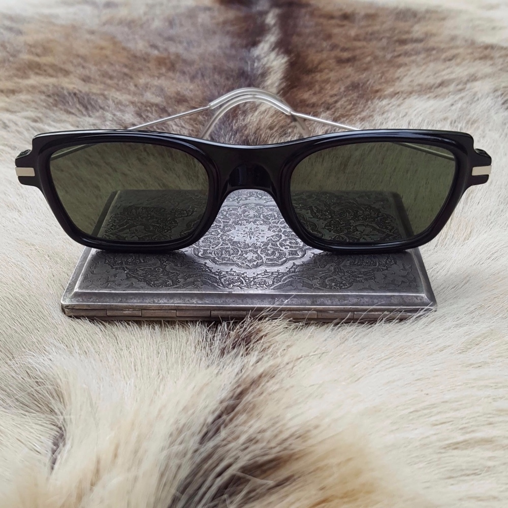 Auth PRADA Blk/Grn Polarized Lens Sunglass NEW